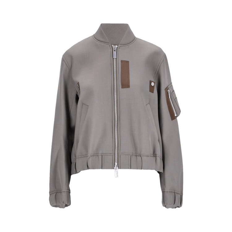 Buy Sacai Suiting Bonding Blouson 'Taupe' - 25 07634 550 | GOAT
