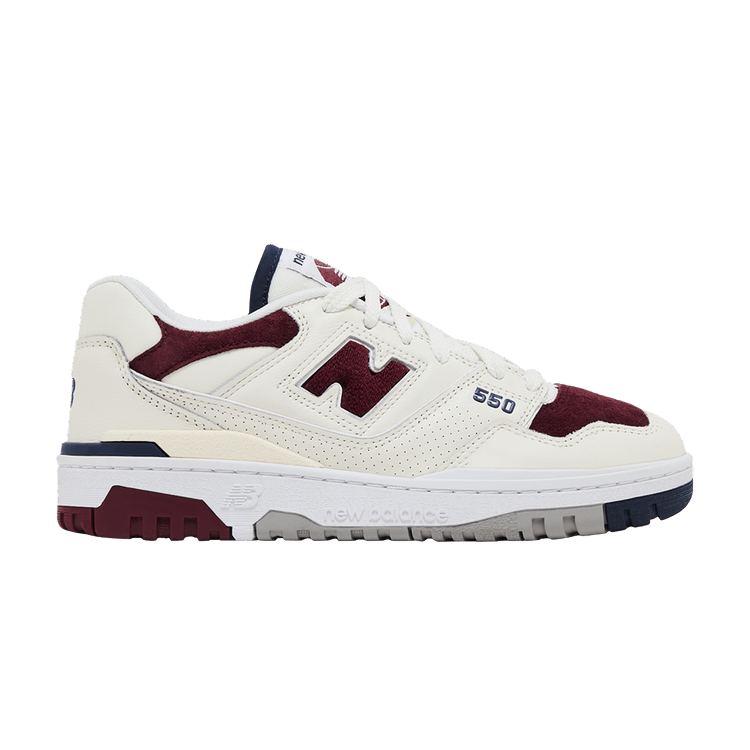 New Balance BB550VRC Shoes Mens Size 13 White Burgundy Suede Low Top Sneakers‎ New Balance 550 Suede Toe Pack - Burgundy Navy for Sale  main image 3