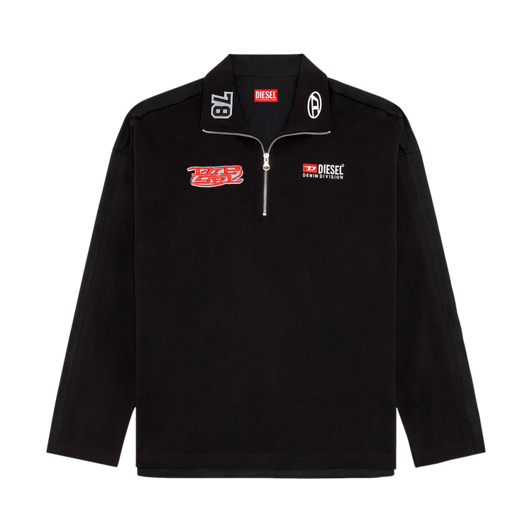 Buy Diesel S-Gander-R Quarter Zip Pullover 'Black' - A12134