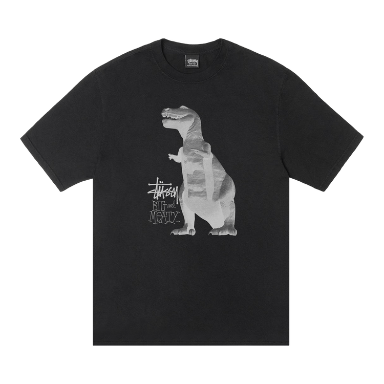 Футболка Stussy Big & Meaty, окрашенная пигментом в черный цвет
