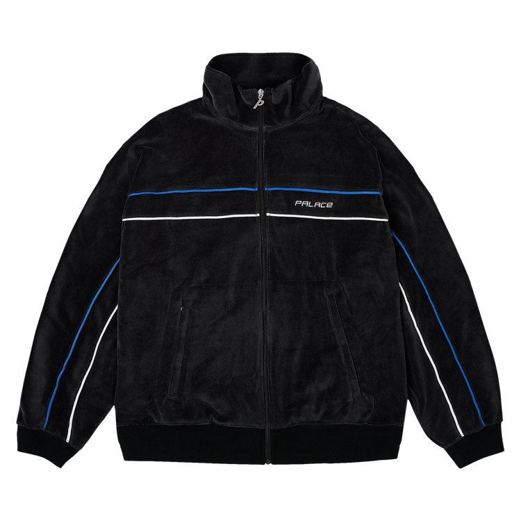 トップス palace VELOUR HALF ZIP STORM GREY/ BLACK Palace Skateboards Half-Zip Velour Sweatshirt w/ Tags - Blue