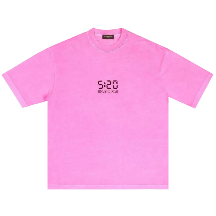 Buy Balenciaga 5:20 Graphic T-Shirt 'Bubble Gum/Black