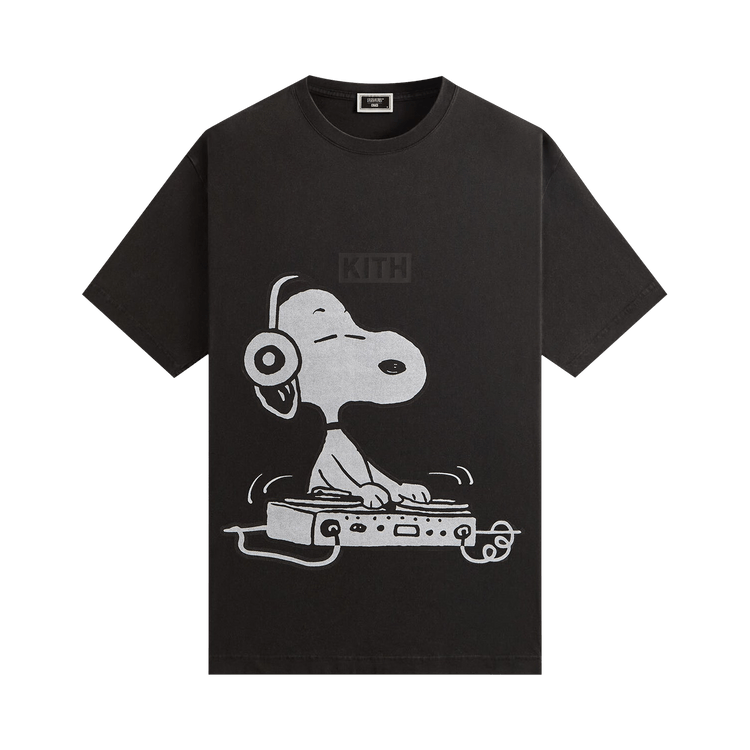 Buy Kith For Peanuts Snoopy DJ Vintage Tee 'Black' - KHM033413 001
