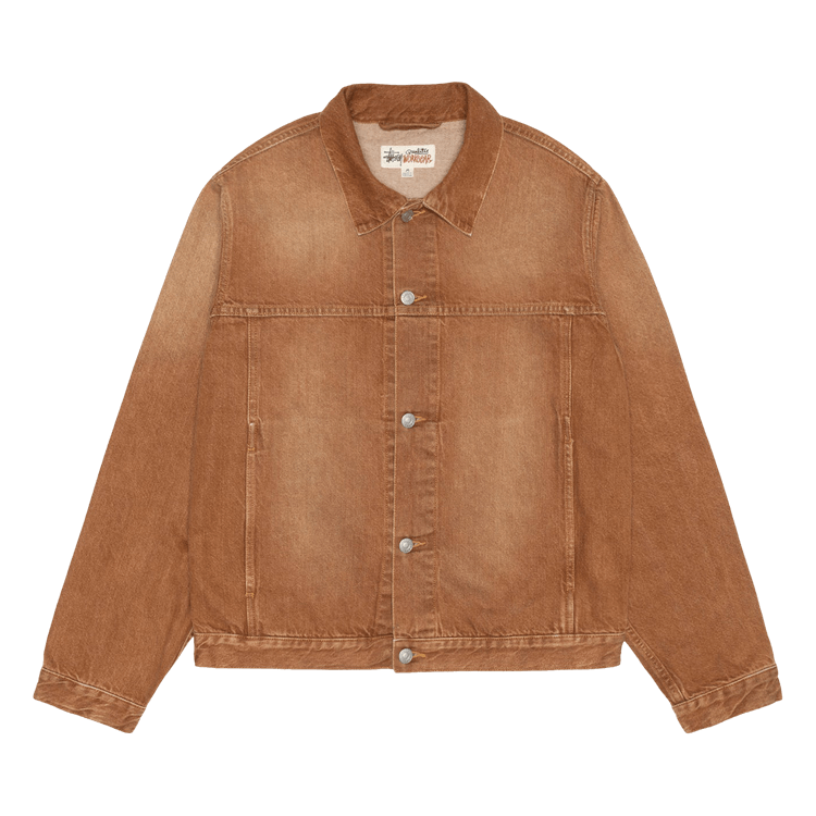 Buy Stussy Trucker Jacket Vintage Denim 'Brown' - 115839 BROW | GOAT