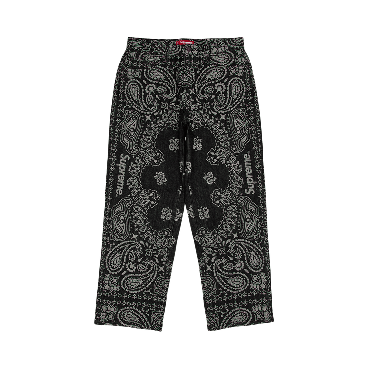 パンツ Supreme bandanna buggy Supreme - Supreme Bandana Jacquard Baggy Jean 黒 36の通販 by