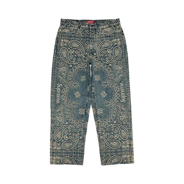 Buy Supreme Bandana Jacquard Baggy Jean 'Blue' - SS25P12