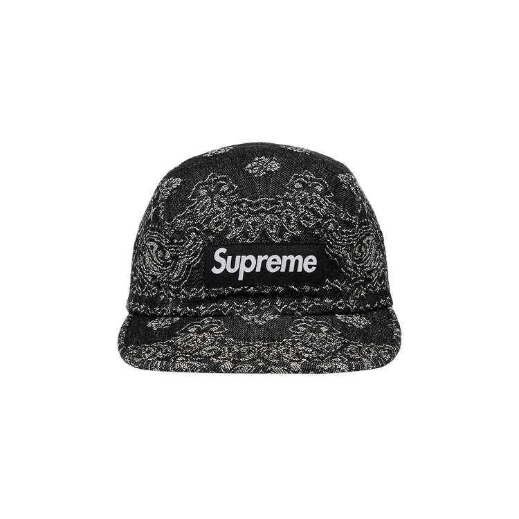 Supreme Bandana Jacquard Denim Camp Cap (SS25) - $58