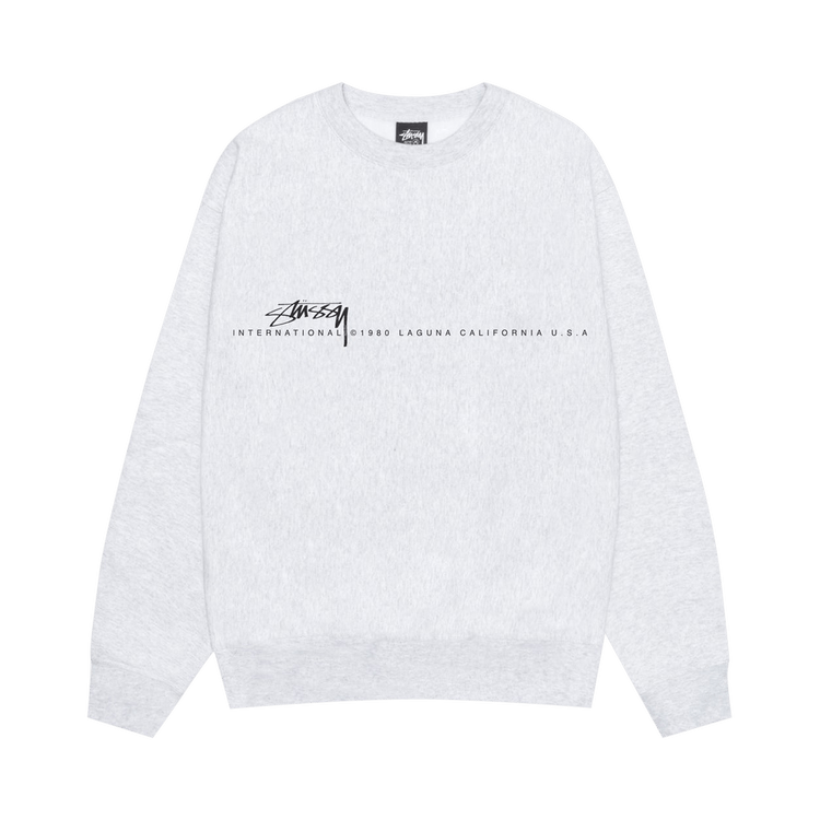 Stussy Smooth 80 crew “Ash Heather” 【公式ショッピングサイト】