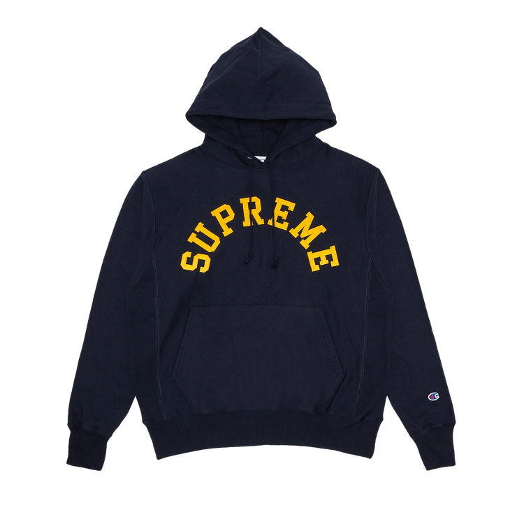 Buy Supreme Champion Hooded Sweatshirt 'Navy' - SS25SW57 NAVY | GOAT