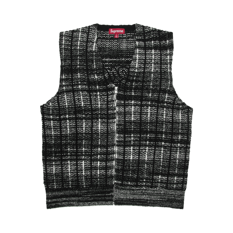 Supreme Brushed Argyle Zip Up Vest Black Men's - SS24 - US