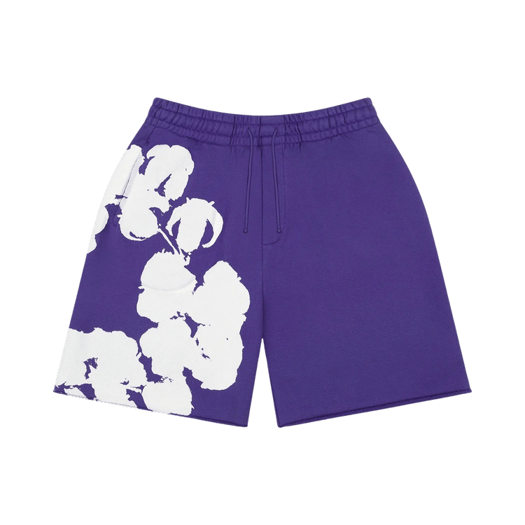 Buy Denim Tears Big Cotton Wreath Sweat Shorts 'Purple