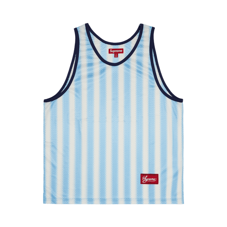 Buy Supreme Stripe Mesh Tank Top 'Blue' - SS25KN7 BLUE | GOAT