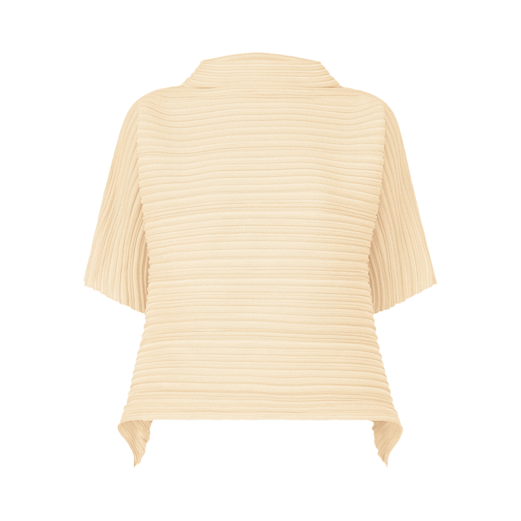 Buy Pleats Please Issey Miyake Sheer Bounce Knit Shirt 'Sand Beige