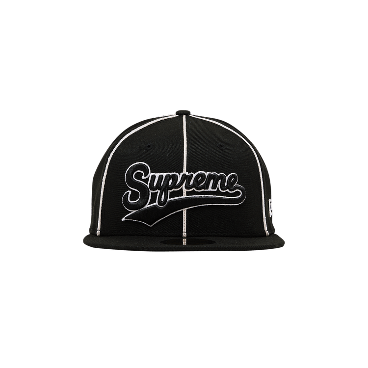Supreme Script Logo 6-Panel Hat Cap - Black - SS24 New