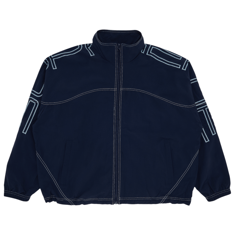 【Supreme】★Spellout Embroidered Track Jacket - 24FW★ Supreme Spellout Embroidered Track Jacket (FW24) Black Men's