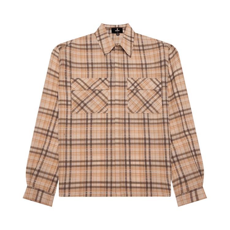 シャツ HUECLOSET MONO CHECK HALF SHIRT 4BTR937 Buy Grey 100% Cotton Signature Brushed Flannel Check Long