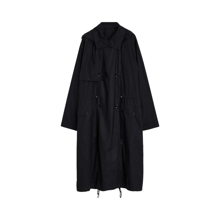 Buy Lemaire Light Hooded Trench Coat 'Black' - CO1096 LF1371