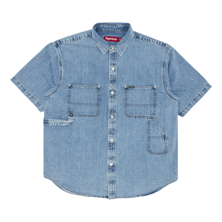Buy Supreme Loose Fit Short-Sleeve Denim Painter Shirt 'Washed