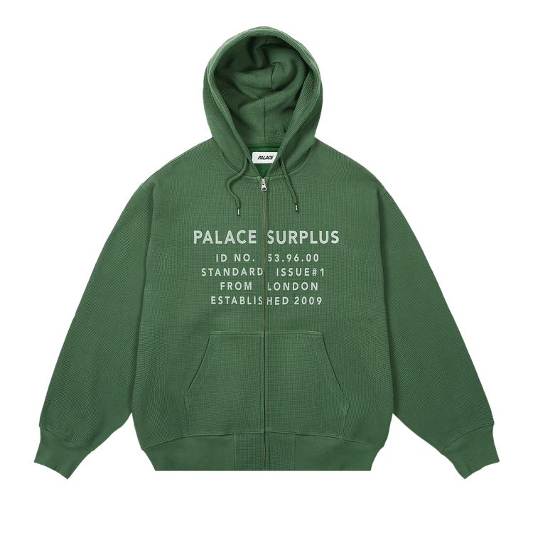Buy Palace Stamp Waffle Zip Hood 'Racey Green' - P28CS104 | GOAT