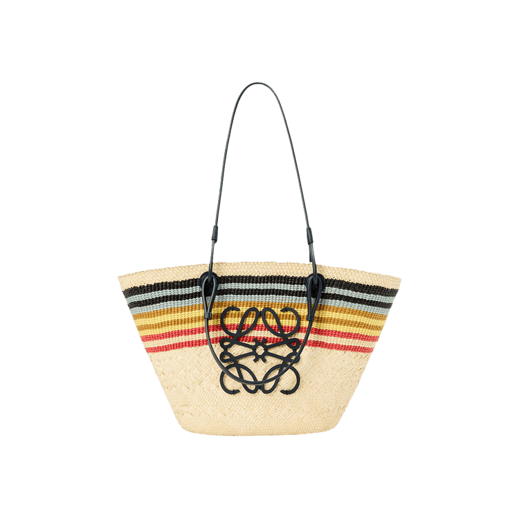 【LOEWE】ANAGRAM BASKET MEDIUM STRIPES◆A223T43X69 Buy Loewe Medium Anagram Basket 'Natural/Multicolor