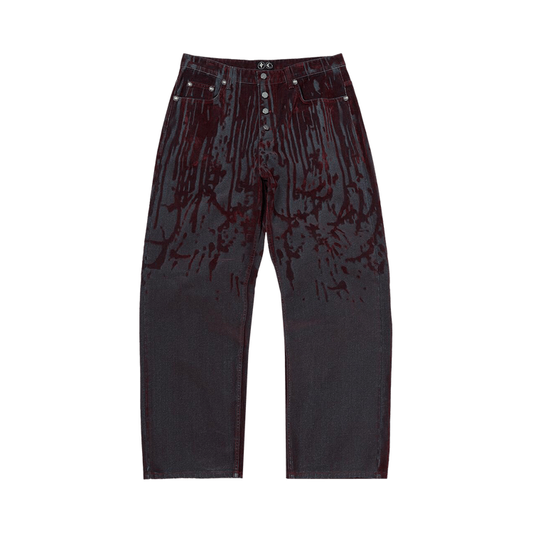 Buy Thug Club Blood Lazered Denim Pants 'Red' - TC25PT1001
