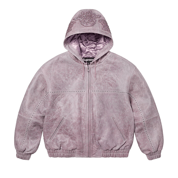 Buy Supreme Studded Hooded Leather Jacket 'Lilac' - SS25J61 LILAC