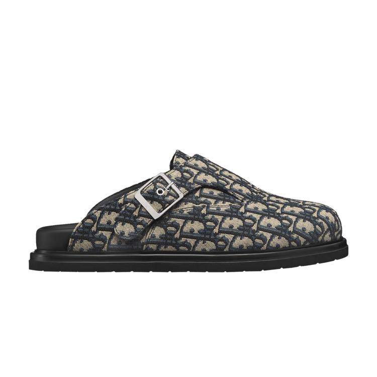 Dior ミュール Dior Mens Aqua Sandal Beige Black Blue Oblique Jacquard Logo Slide
