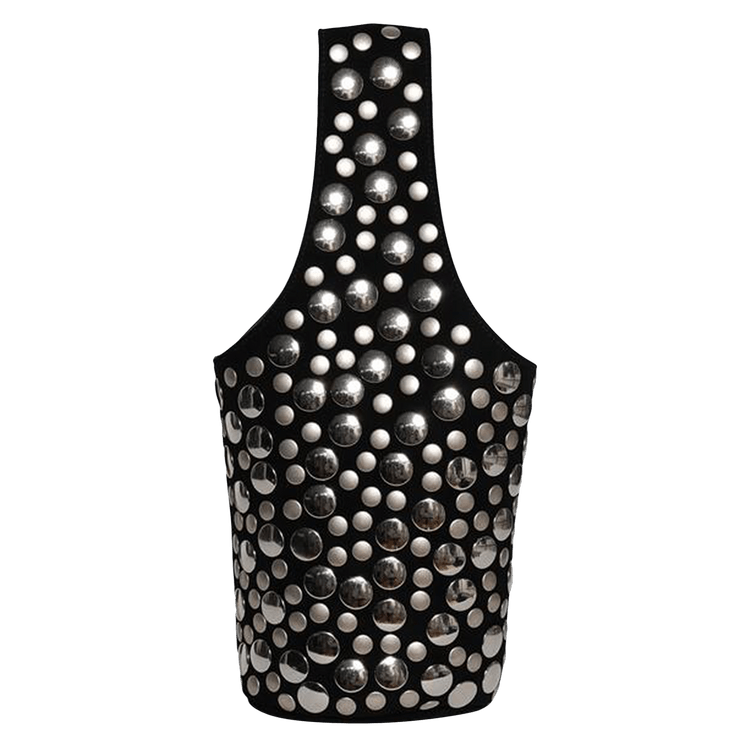 Buy Khaite Livia Bag 'Black Suede/Silver Studs' - H2031 849