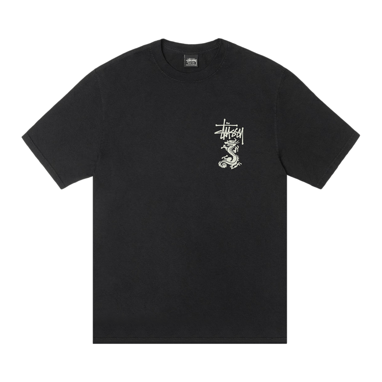 Buy Stussy Double Dragon Tee Pigment Dyed 'Black' - 1905113 BLAC
