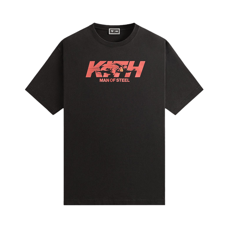 Buy Kith x Superman Man Of Steel Vintage Tee 'Black' - KHM033748