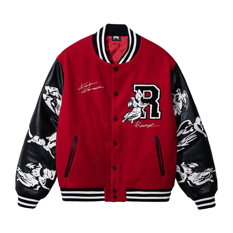 ジャケット・アウター revenge gallery varsity jacket Wool/Leather Full-Snap Autumn Skeleton Revenge Varsity Jacket