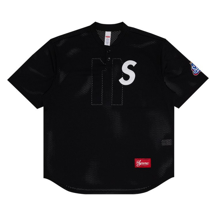 Buy Supreme S Logo Baseball Henley 'Black' - SS25KN95 BLACK | GOAT