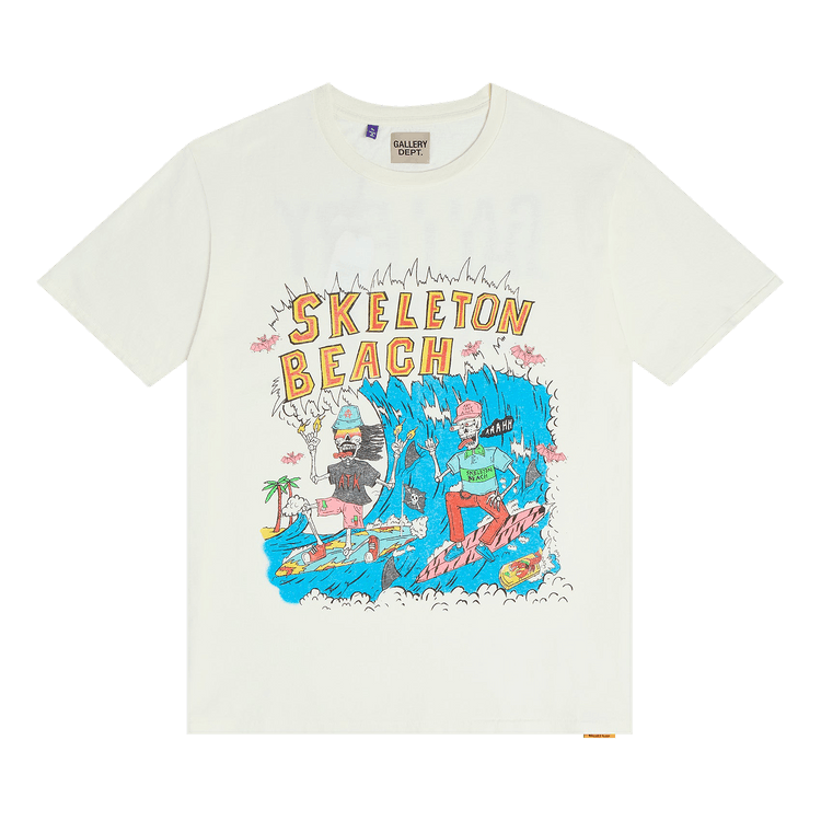 Buy Gallery Dept. Skeleton Beach Surf Tee 'Light Archival White