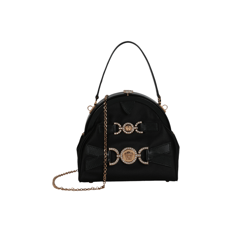 Buy Versace Crystal Medusa 95 Satin Handbag 'Black' - 1011568
