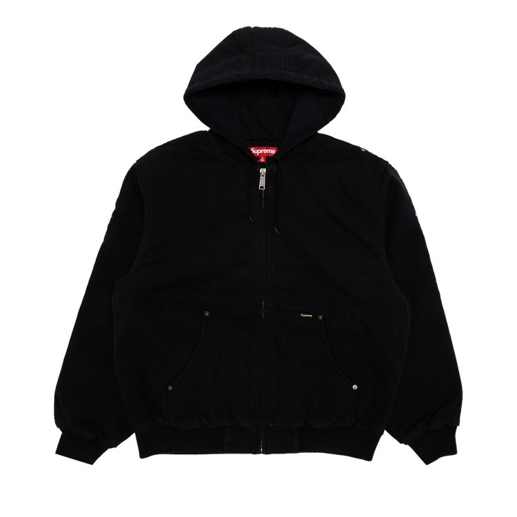 ジャケット・アウター Supreme AOI Embroidered Hooded Jacket M Supreme AOI Embroidered Hooded Work Jacket Black Men's