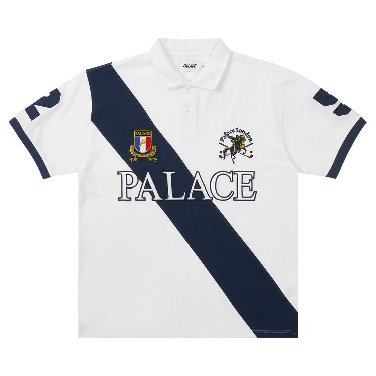 Buy Palace Geezer Polo 'White/Navy' - P28ES059 | GOAT