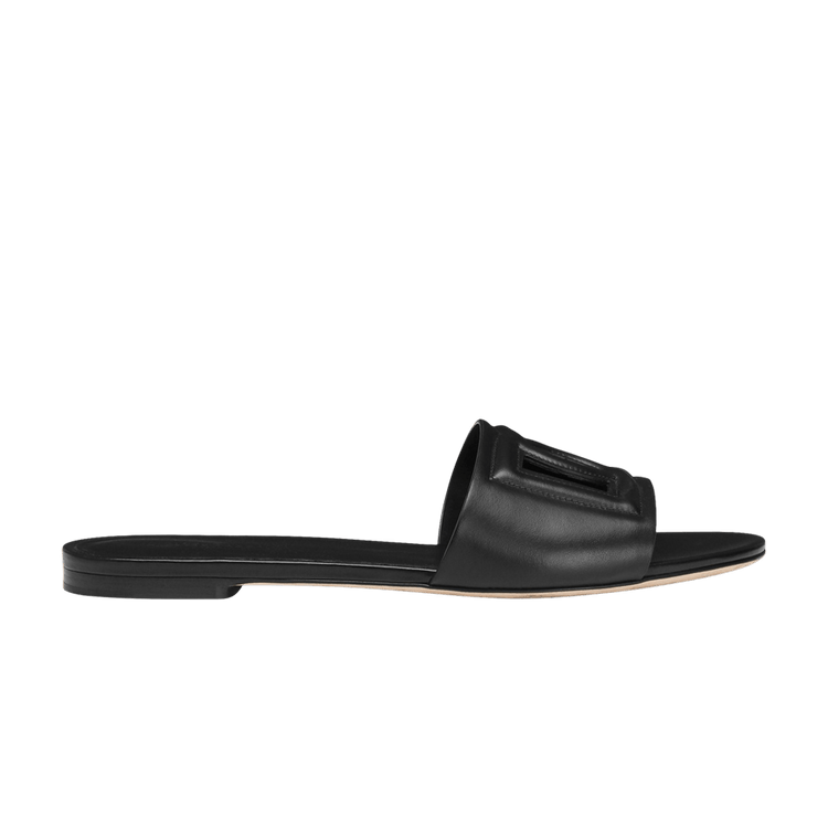 サンダル・ミュール DOLCE  GABBANA Women Sandals CQ0436 AY329 80999 Black Calfskin slides with DG Millennials logo in Black for Women