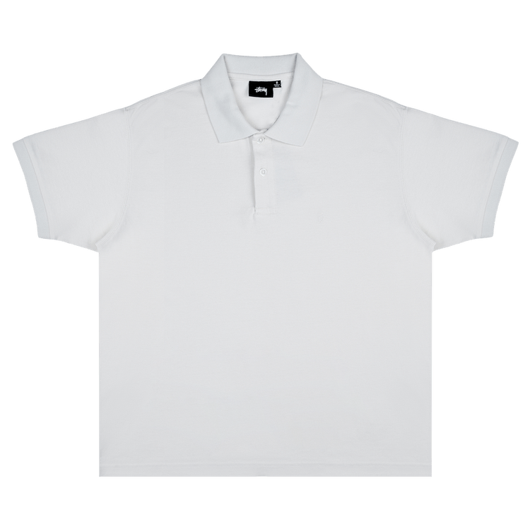 トップス STUSSY CLASSIC PIQUE POLO White M STÜSSY CLASSIC