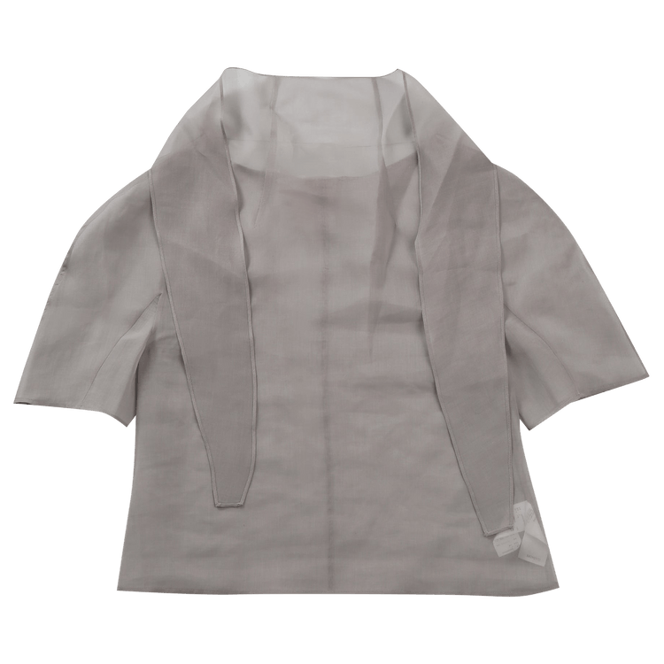Buy Amomento Knotted Collar Top 'Grey' - AM25SSW03TO GREY | GOAT