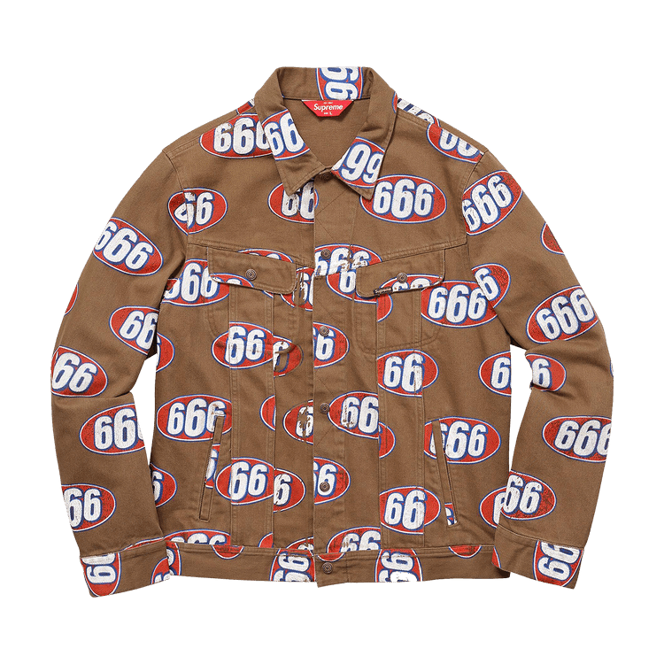 Buy Supreme 666 Denim Trucker Jacket 'Brown' - SS17J33 BROWN | GOAT