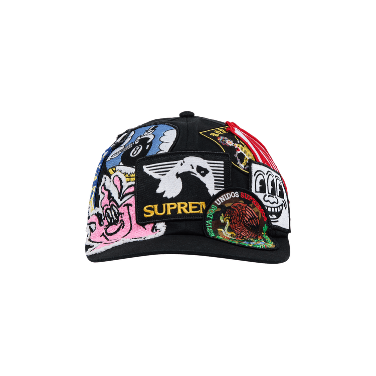 【最安値】Supreme Patches 6-Panel Black Supreme Patches 6-Panel Black - SS25 - US