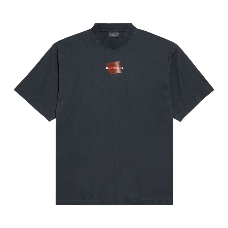 Buy Balenciaga Taped Balenciaga Back T-Shirt 'Faded Black/White