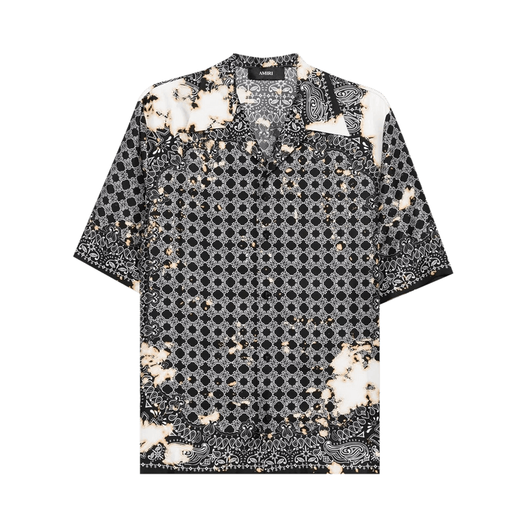 Tシャツ・カットソー AMIRI FW25 Amiri Bleach Bandana Shirt (AMSTCA1159 BLACK) AMIRI Bleach Bandana Patch T-shirt Black – MAISONDEFASHION.COM