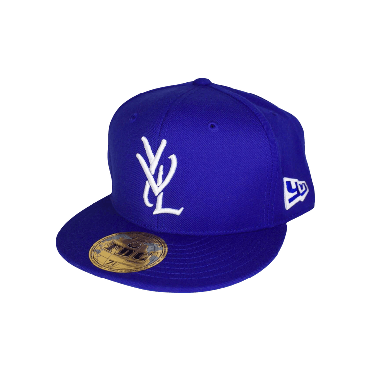 帽子 Playboi Carti YVL HAT WHITE ON NAVY Playboi Carti Navy YVL Fitted Hat – On The Arm