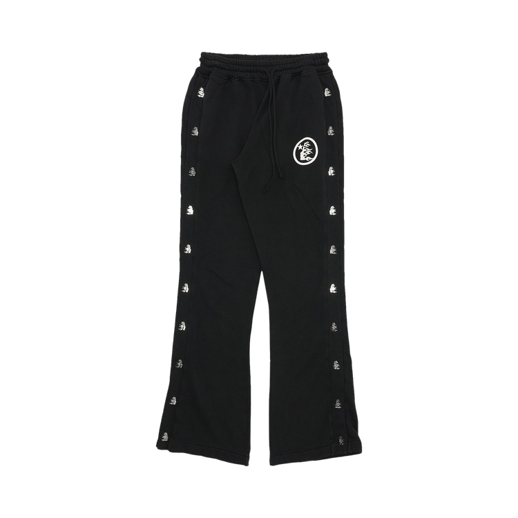Buy Hellstar Mirror Face Snap Sweatpants 'Black' - 09357