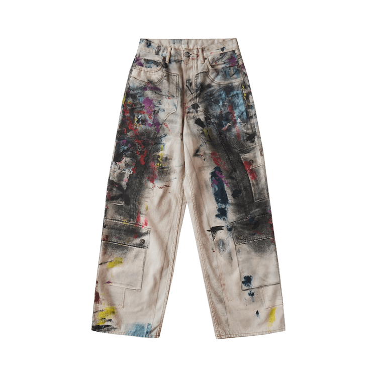 Buy Acne Studios 1981 Baggy Fit Jeans 'White/Multicolor' - CK0133