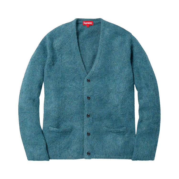 Buy Supreme Heather Mohair Cardigan 'Teal Blue' - 00052