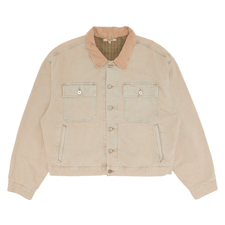 Buy Yeezy Season 6 Flannel Lined Canvas Jacket 'Beige' - YZ6U6098