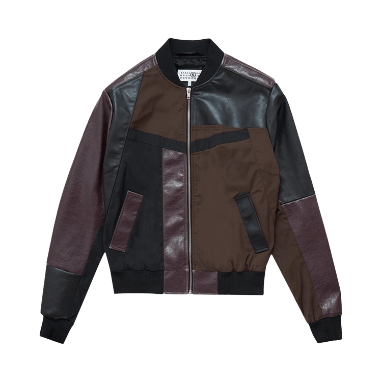Buy MM6 Maison Margiela Paneled Bomber Jacket 'Brown/Black
