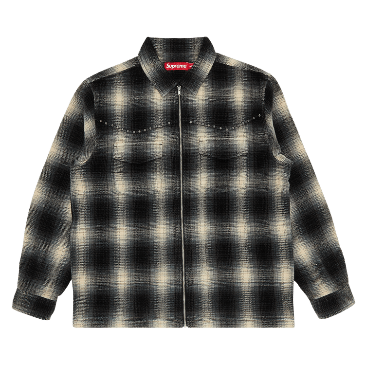 Supreme llic Plaid Zip Up Shirt ブラウン Supreme Metallic Plaid